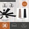 Vaxcel Crawford 60 in. 6 Blade Black Farmhouse Indoor Ceiling Fan with Light Kit and Remote F0109 - alternate 6